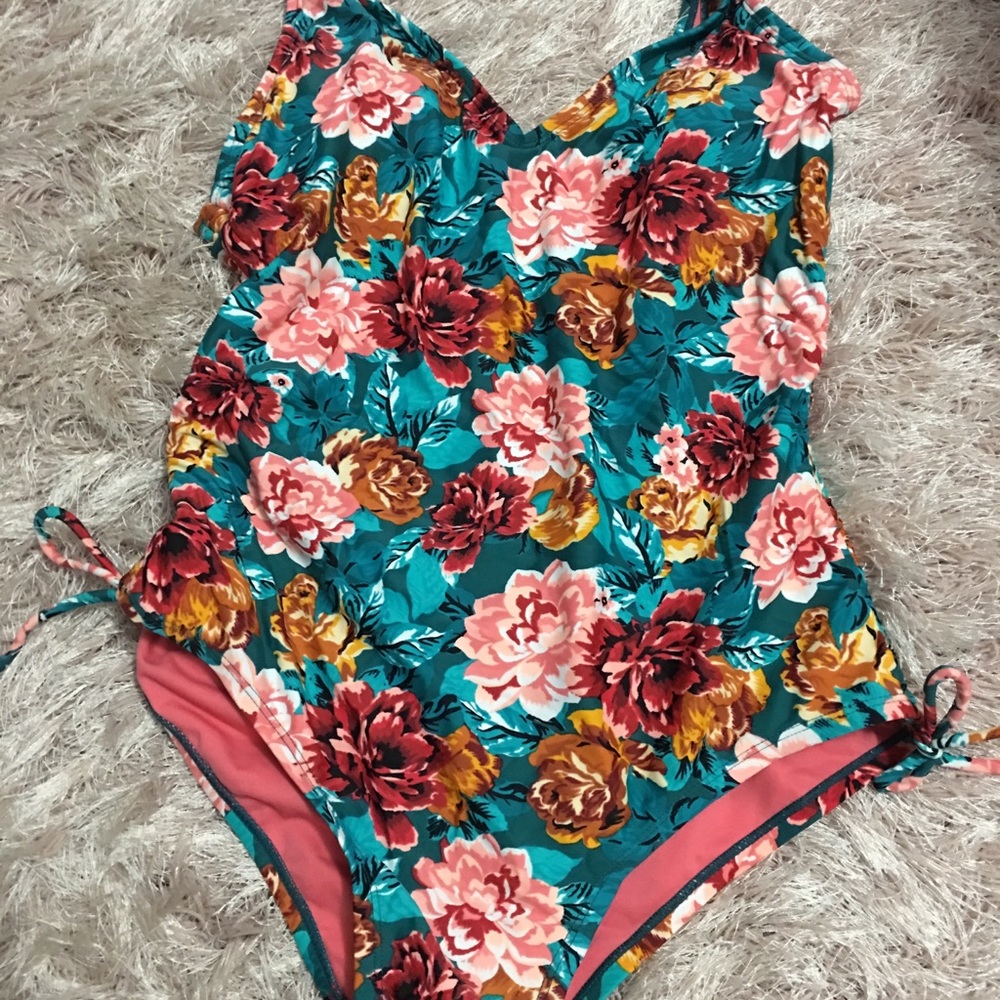 floral one piece bathing suit